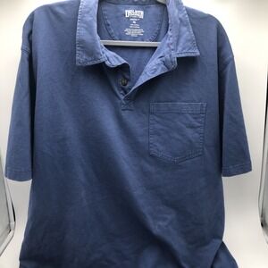 Duluth‎ Trading Co Polo Shirt Mens Blue Extra Large Tall Pocket 100% Cotton Used